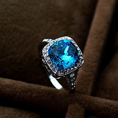 Сплав Циркон полым из Square Ring Gem (разных цветов)