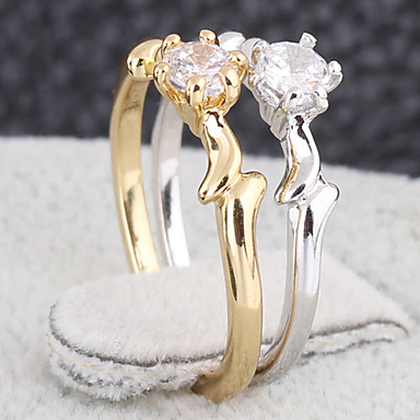 (1 шт) Классический женский Прозрачный Циркон Кольца (5 #, # 6, # 7, # 8 ½)