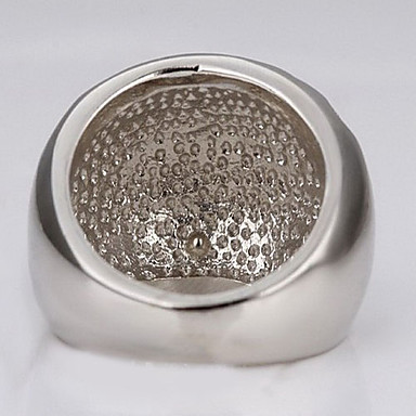 (1 шт) Мода Женщины серебряного сплава Rhinestone кольца (серебро)