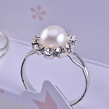 Алмазный Вокруг Pearl Ring сплава (ассорти цветов)