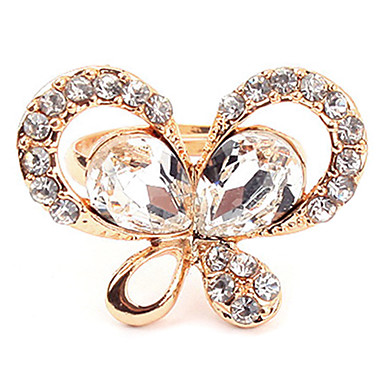 Sweet Стиль Бабочка Rhinestone кольца