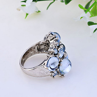 Lureme Урожай голубой Rhinestone кольца