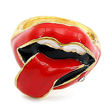 Charm Red Lips Сплав кольцо