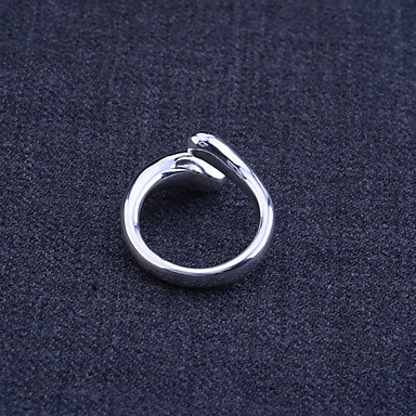 Lureme 925 Посеребренная Teardrop Креста Открытое кольцо