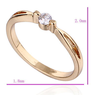 (1 шт) Классический женский Прозрачный Циркон Кольца (5 #, # 6, # 7, # 8 ½)