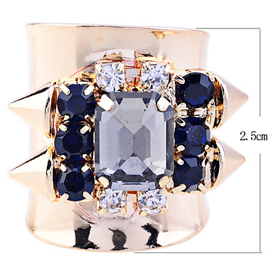 Lureme Высокое качество Сияющий Rhinestone заклепки Открытое кольцо