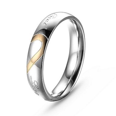 Мода Staineless сталь форме сердца Silver Женское Обручальное Кольцо