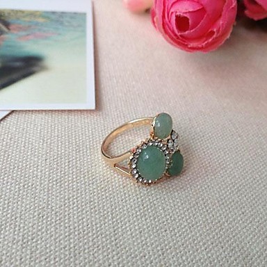 Ретро повелительница зеленый нефрит кольцо сплава