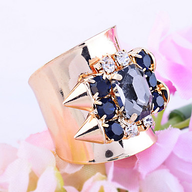 Lureme Высокое качество Сияющий Rhinestone заклепки Открытое кольцо