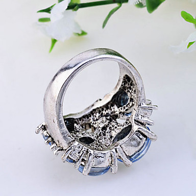 Lureme Урожай голубой Rhinestone кольца