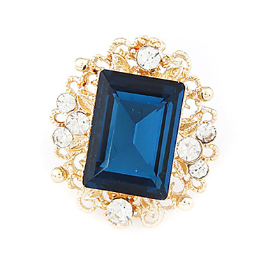 Позолоченный сплав Gem квадратный узор кольцо