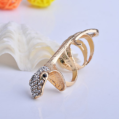 Мужская бриллиантами Змея-Shaped Двухместный Ring Finger