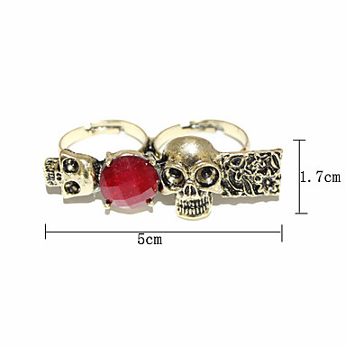 Vintage Бициклические Skull Ring Pattern Циркон