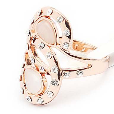 Двухместный Opal Rhinestone кольца