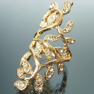 (1 шт) Vintage Женские Прозрачные Rhinestone Заявление Кольца