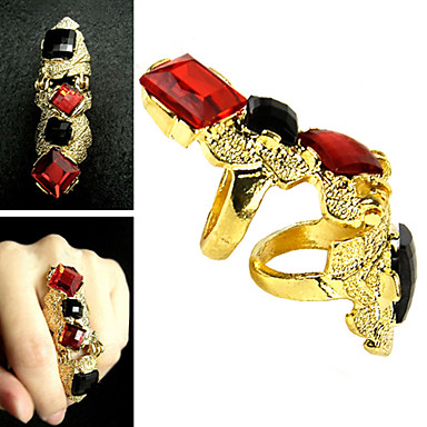 S0Bz New One Finger Rock nk дворец искусственного Gem Мода Совместная костяшки двойное кольцо