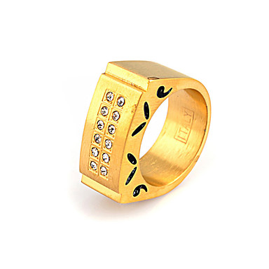 Италия Прямоугольник Rhinestone стальное кольцо