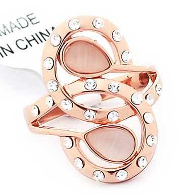Двухместный Opal Rhinestone кольца