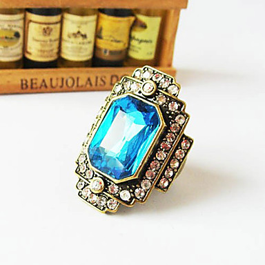 Модные женские Blue Crystal Заявление Кольца (синий) (1 шт)