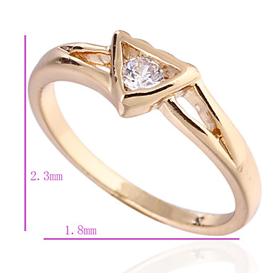 (1 шт) Классический женский Прозрачный Циркон Кольца (5 #, # 6, # 7, # 8 ½)