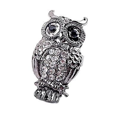 Изысканная мода Игристые Алмазный Сова Ring Ring Тип R31