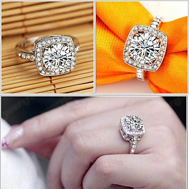 Классические Дамская 2.5CT Ясно Имитация Алмазный Обручальное кольцо