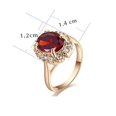 Классические Дамская Четыре Когти Красный Имитация Diand Ring