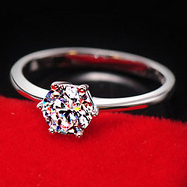 (1 шт) Классический женский Прозрачные кольца Rhinestone