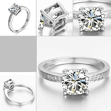 Дамская Свадьба Четыре Когти Ясно Имитация Diand Ring
