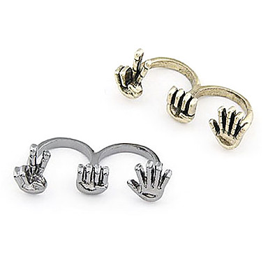 Vintage Rock Paper Scissors Открытие двойные кольца (разных цветов)