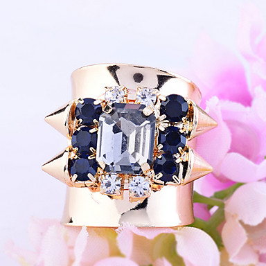 Lureme Высокое качество Сияющий Rhinestone заклепки Открытое кольцо