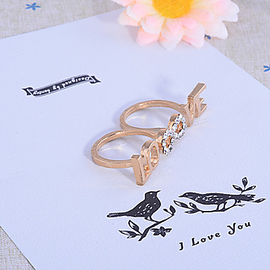 Любовь бриллиантами двухместный Ring Finger