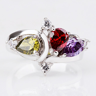 Циркон-циркон, Чешская бурения, стразы зеленые медные кольца 18KRGP LKN18KRGPR093