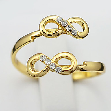Rhinestone Симметричная 8 Слово кольцо
