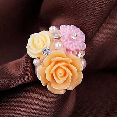 (1 шт) сладостных Женские Golden Pearl Кольца (оранжевый)