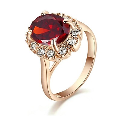 Классические Дамская Четыре Когти Красный Имитация Diand Ring