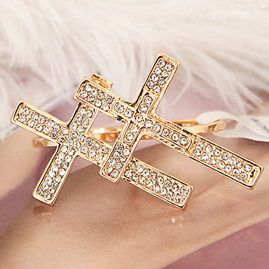 Double Cross Rhinestone кольца (случайный цвет)
