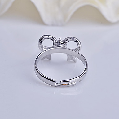 Rhinestone инкрустированные Лук Set Регулируемые кольца сплава