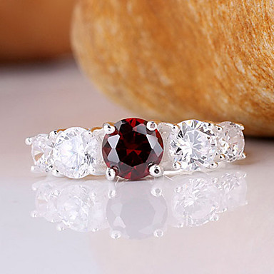 Женщины реальные 925 Sterilng Серебряное кольцо с круглой огранки 5-Stone циркон