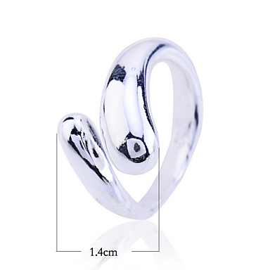 Lureme 925 Посеребренная Teardrop Креста Открытое кольцо