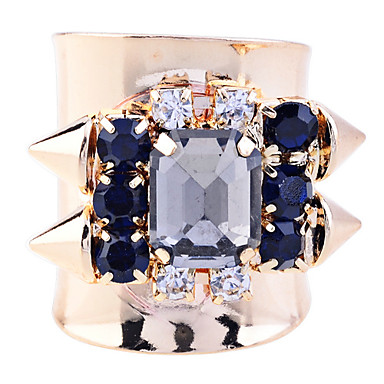 Lureme Высокое качество Сияющий Rhinestone заклепки Открытое кольцо