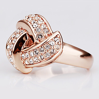 Swarovski Crystal-SWAROVSKI ELEMENTS зеленой меди 18KRGP кольцо LKN18KRGPR081