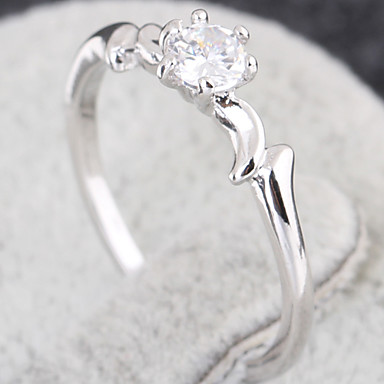 (1 шт) Классический женский Прозрачный Циркон Кольца (5 #, # 6, # 7, # 8 ½)