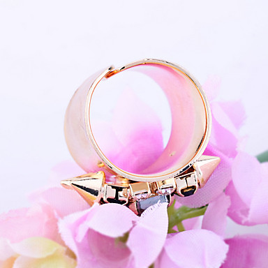 Lureme Высокое качество Сияющий Rhinestone заклепки Открытое кольцо