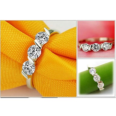 Трехместный Кристалл Имитация Алмазный Обручальное кольцо