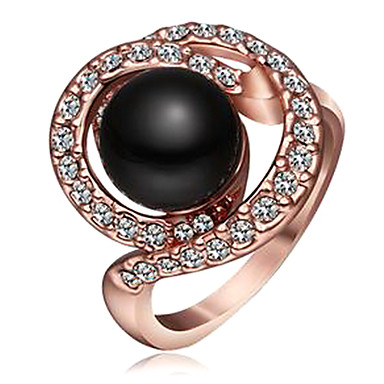 Сладостных Женские многоцветный Rhinestone Заявление Кольца (Роуз, золото, серебро, черный, белый) (1 шт) размер 8
