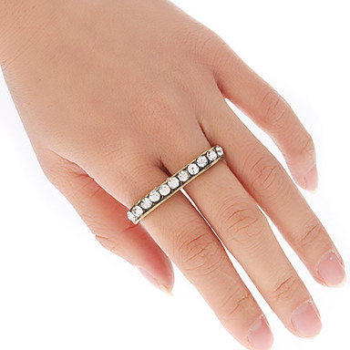 Элегантные ретро Rhinestone шипованных Двухместный Ring Finger