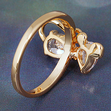 Позолоченные кольца циркон бронзовые J0388