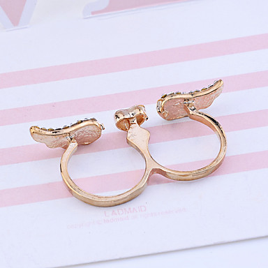 Lureme Полный Кристаллы Сердце Wings Открыть кольцо (разных цветов)