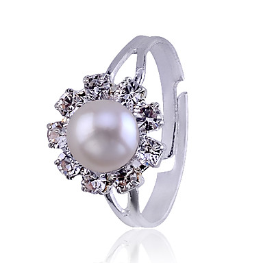 Алмазный Вокруг Pearl Ring сплава (ассорти цветов)